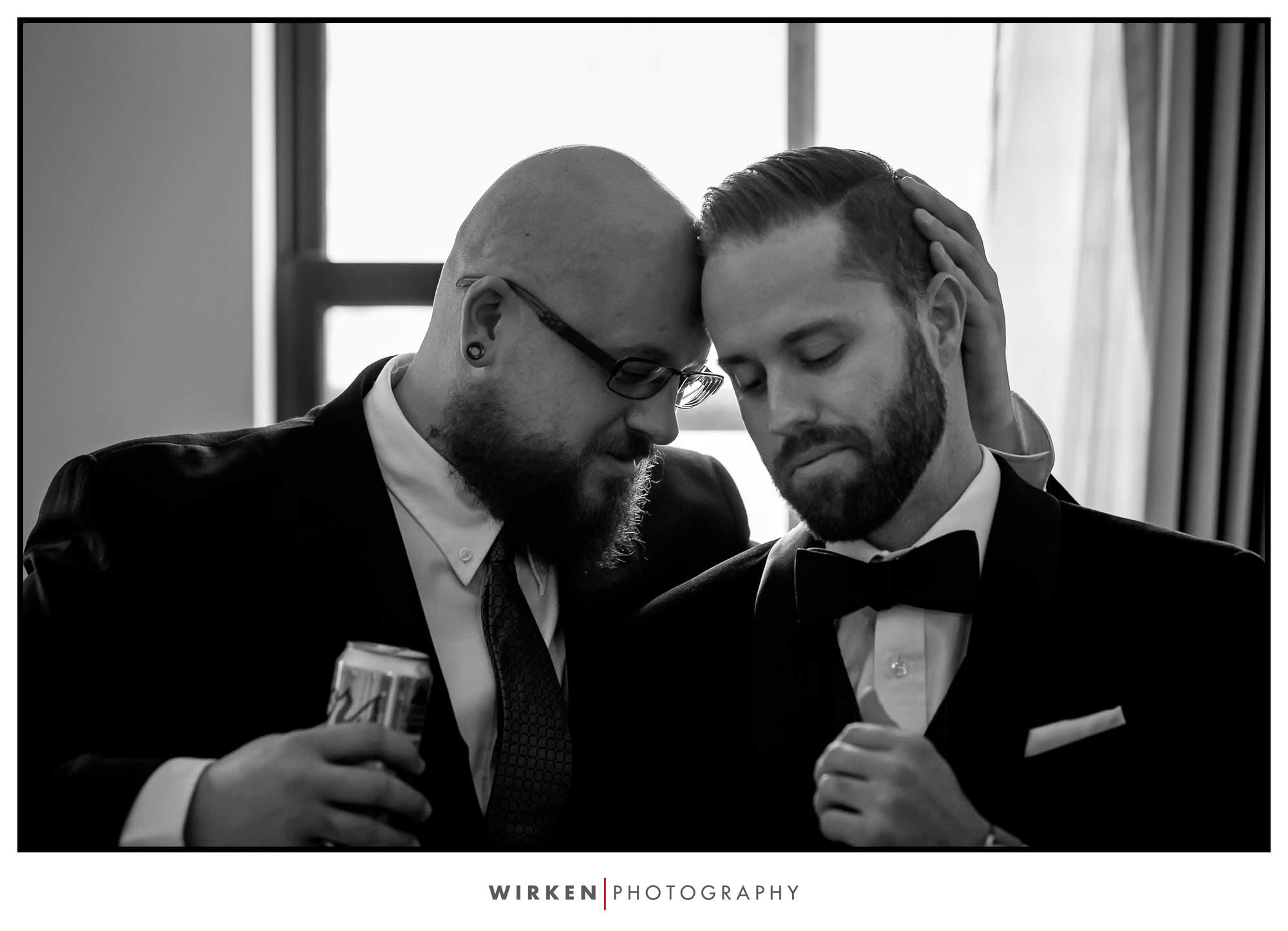 Ryan shares a quiet moment before his Kansas City wedding