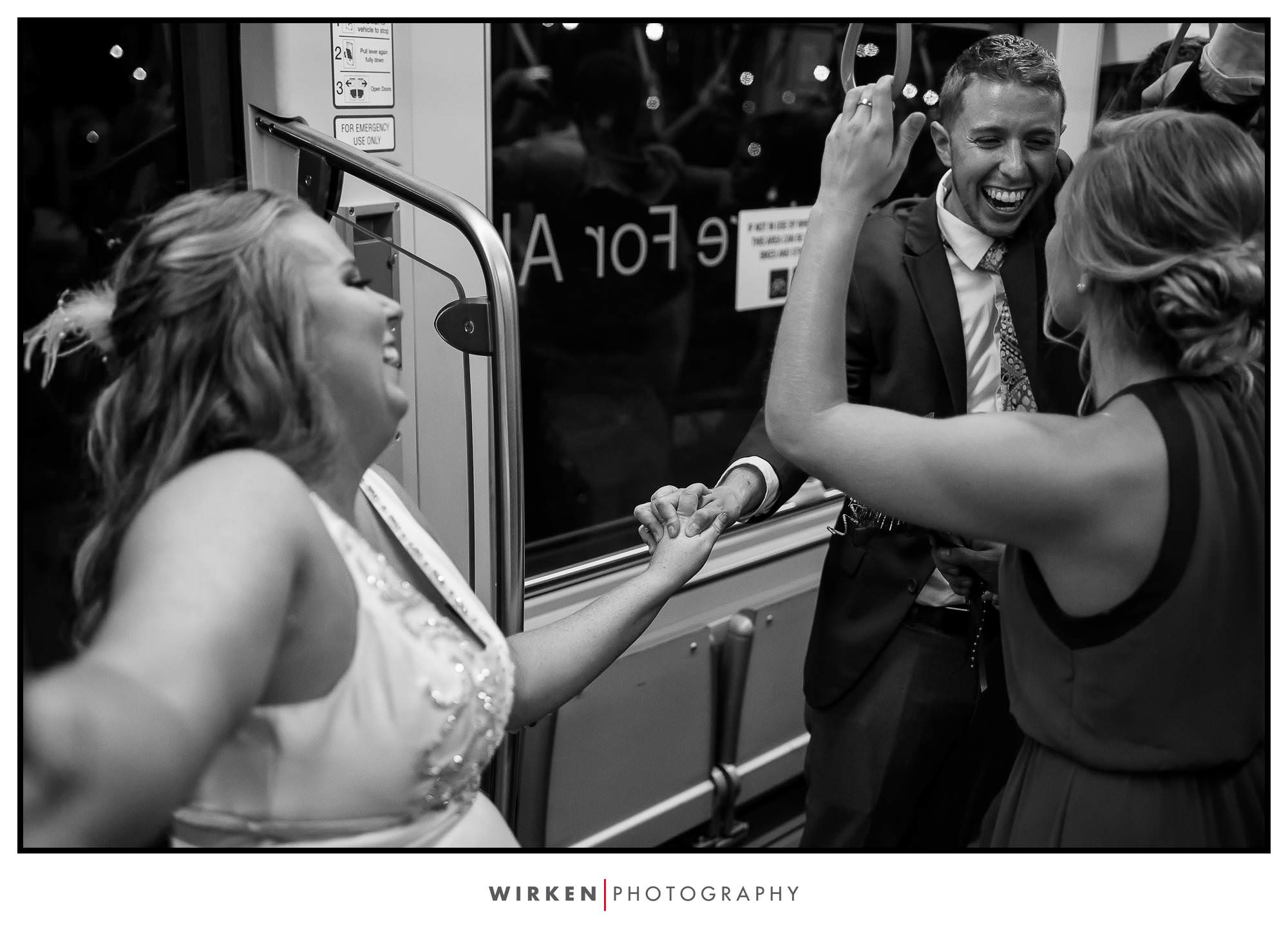 Bus ride to Kansas City wedding reception