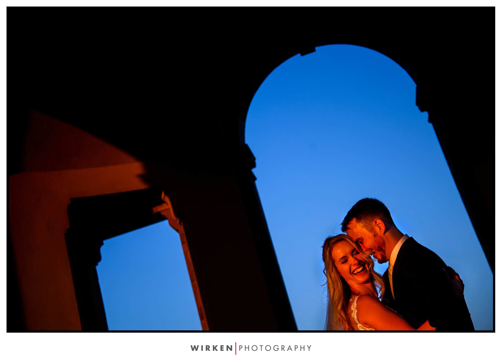 Couple at Sunset at Unity Village for their Kansas City wedding